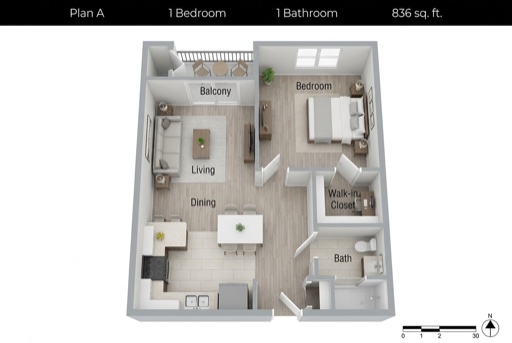 3D visualization from floor plan