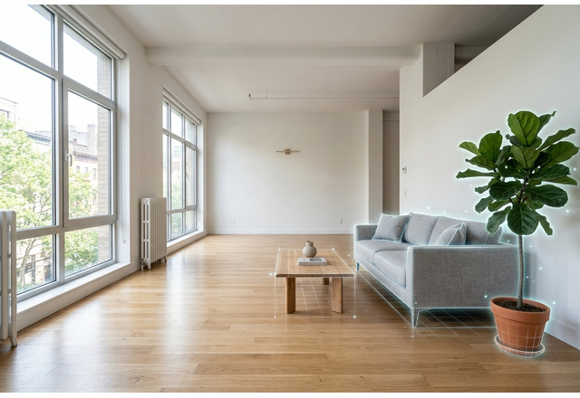 Open room prepared for furniture placement concepts