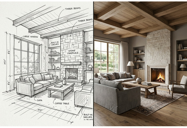 Bedroom visual used for sketch render concepts