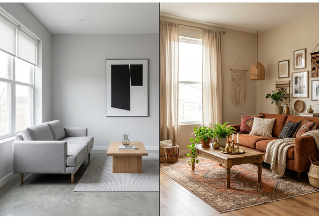 Luxury staged room used for style transfer workflow
